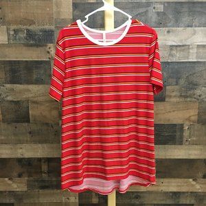 Women's Jersey Knit Striped T Shirt Tee XL